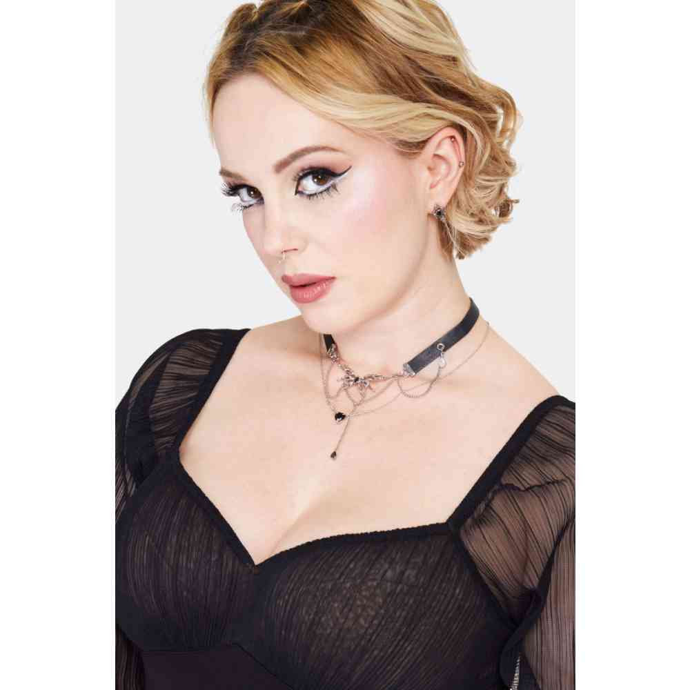 Jawbreaker - Cross And Onyx Stud oorbellen - Zilverkleurig